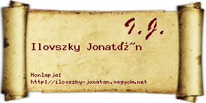 Ilovszky Jonatán névjegykártya